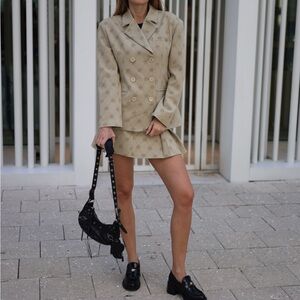 SALE‼️ LLDC Allover Logo Blazer & Pleated Mini Skirt Size M but  feels like S